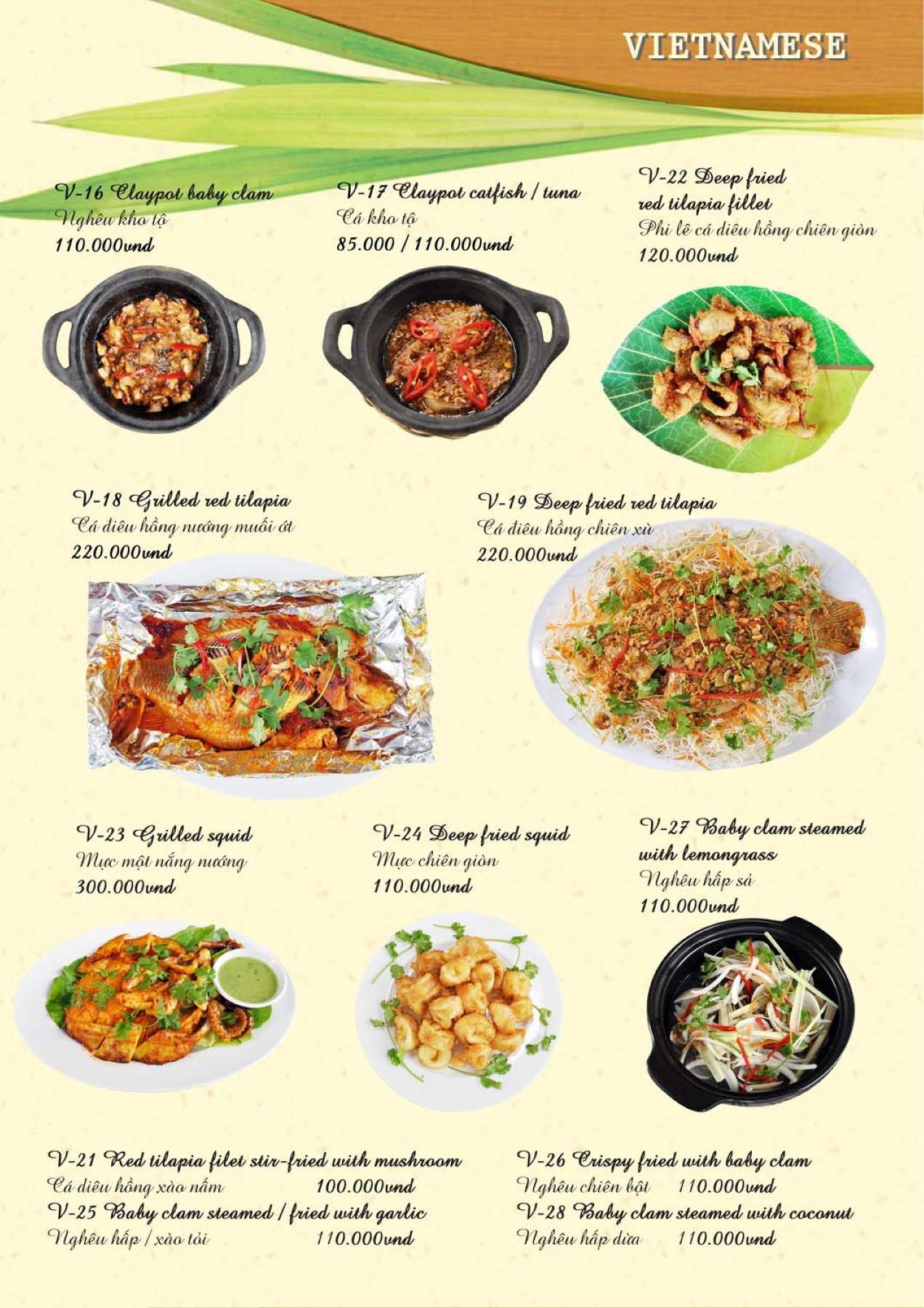 Thực đơn nhà hàng