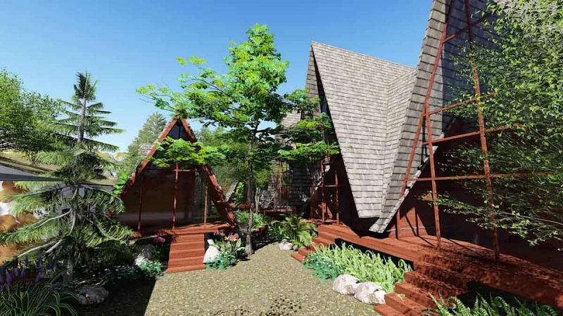 Thiết kế kiểu phòng Bungalow bằng gỗ Thiết kế kiểu phòng Bungalow bằng gỗ