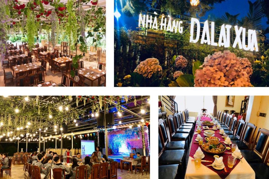 Khi tối ánh đèn nhà hàng lung linh