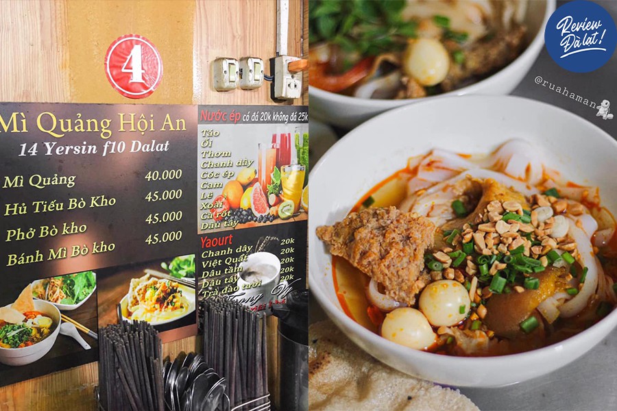 Menu đồ ăn đồ uống đa dạng, giá cả phải chăng