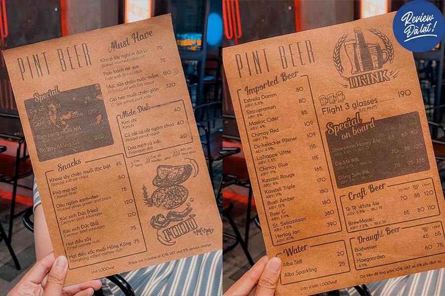 Menu đa dạng, giá cả phải chăng